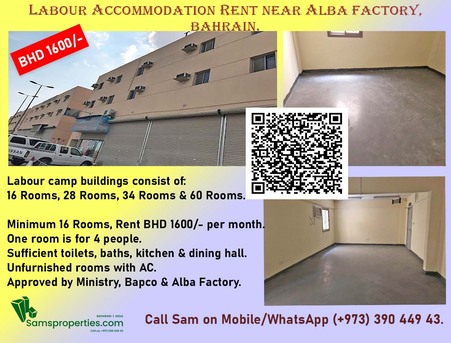 Arad, Staff Accomodation, BHD 2880,  Furnished Labour Camp Rent In Hidd. - Two Floors - 12 Large Rooms - Call Sam 39044943