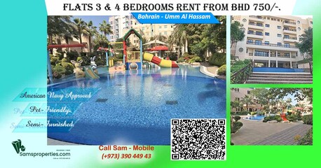 Umm Al Hassam, Apartments/Houses, BHD 750/month,  3 BR,  U.S. Navy-Approved Apartments For Rent In Umm Al Hassam, Bahrain Call Sam 39044943