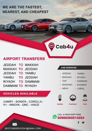 Jeddah, Pick Up & Drop Off, CAB4U :- JEDDAH TO MAKKAH, MADINA, YANBU, RIYADH, DAMMAM