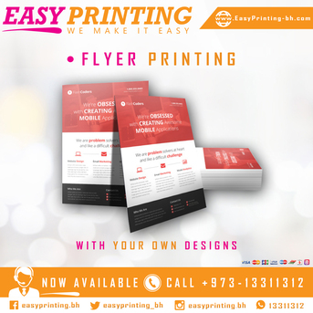 East Riffa, Printing, Flyers Printing - 1000 Qty - 65 BD - With Free Delivery Service!