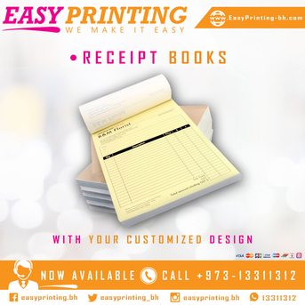 East Riffa, Printing, Receipt Books Printing - 10 Books - 23 BD - With Free Delivery Service!