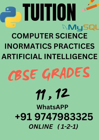 Doha, Lessons Offered, Tuition Computer/IP/AI : G 11,12 **IMO/ WhatsApp***  +91 9747983325 (#D)