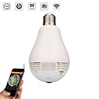 Zinj, Appliances, BHD 17,  Wireless Panoramic Bulb 360° View IP Security Camera Remote Monitoring Motion Detection