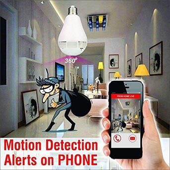 Zinj, Appliances, BHD 17,  Wireless Panoramic Bulb 360° View IP Security Camera Remote Monitoring Motion Detection