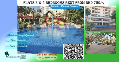 Umm Al Hassam, Apartments/Houses, BHD 850/month,  4 BR,  Luxury Family Apartment Rent In Umm-Al-Hassam | Navy Approved Flat - Call Sam 39044943