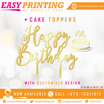 East Riffa, Printing, Acrylic Cake Toppers - With Home Delivery Service!