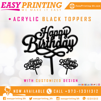 East Riffa, Printing, Acrylic Cake Toppers - With Home Delivery Service!