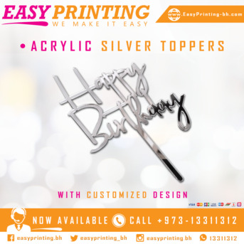 East Riffa, Printing, Acrylic Cake Toppers - With Home Delivery Service!
