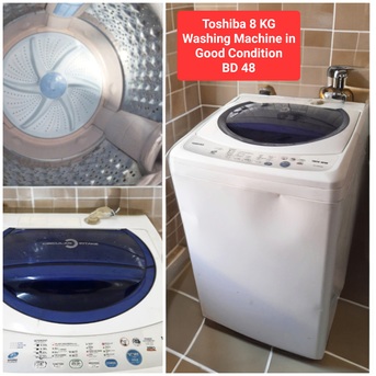 Manama, Appliances, BHD 48,  ✅️ Toshiba 8 Kg Fully Automatic Washing Machine For Sale In Good Condition With Delivery