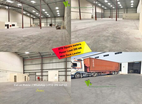 Manama, Warehouses, 2190 Sq. Meter,  Warehouse Rent @ BHD 2.300 Per Sqm/Month - Power 200 Kw. - High Ceiling - Call 39044943