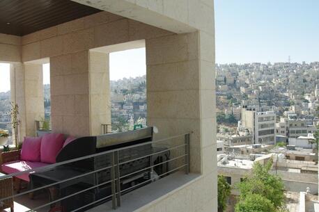 Amman, Apartments/Houses, JOD 18000/year,  Furnished,  3 BR,  Fully Furnished 3B Apartment With Baconly And Terrace In 1st Circle 00962777688956
