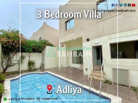 Adliya, Real Estate For Sale, BHD 700,  3 BR,  500 Sq. Meter,  Renovated Spacious Villa With Pool #Inclusive In #Adliya 🇧🇭 BD 700