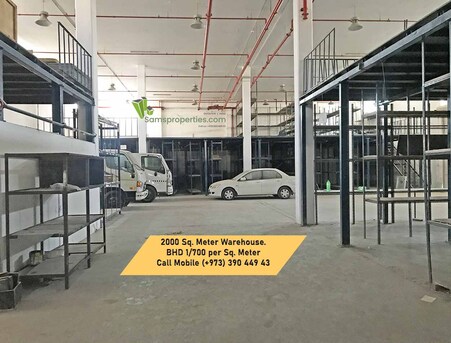 Manama, Warehouses, BHD 2200,  1240 Sq. Meter,  WAREHOUSE In LOW RENT BHD 2/- Per SQM. Racking + OFFICES + Toilets. Call Sam 39044943