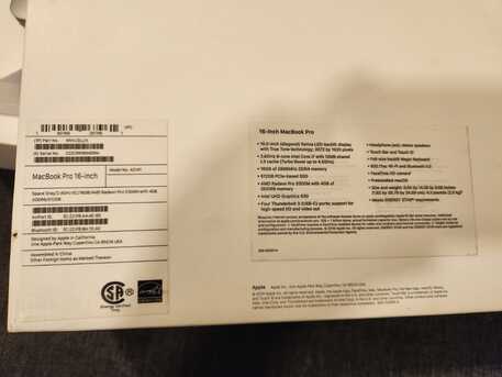 Riyadh, Computers, SAR 4500,  Apple MacBook Pro 16-inch With Touch Bar