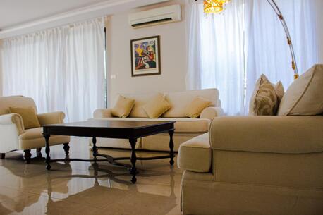 Abdoun, Apartments/Houses, JOD 17000/year,  Furnished,  3 BR,  Ground Fully Furinshed 3B Apart With Terrace And Baconly In Abdoun 00962777688956