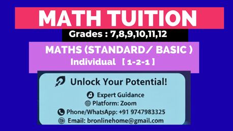  , MATHEMATICS TUITION CBSE  7 -12  One To One  IMO /*WhatsApp: +91 9747983325 K, 1