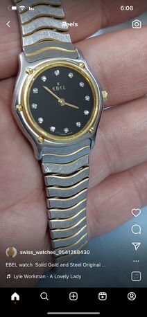  , SAR 2500,  EBEL  Watch Solid Gold And Steel Original Diamond Dial For Ladies Original Swiss Made, 1
