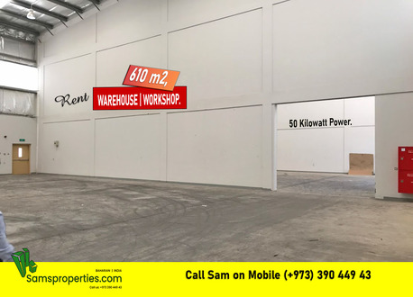 Sitra, Warehouses, 610 Sq. Meter,  Industrial Warehouse & Workshop Rent | 3-Phase With 50 Kw Power Load - Call Sam 39044943