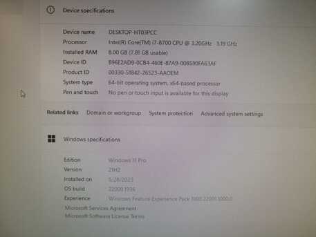 Thuqbah, Computers, SAR 1249,  Lenovo ThinkCentre M920s I7 8th Gen 8 GB Ram 256GB SSD 500GB HDD 24