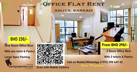 Zinj, Offices, BHD 340, 95 Sq. Meter, Prestigious OFFICE Rent With 2 Rooms, Hall, Pantry + 2 TOILET. Approved. Call Sam 39044943