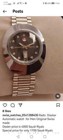 Riyadh, Jewelry, SAR 2300,  RADO Diastar Automatic Watch For Men Original Swiss Made