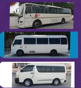 Salmabad, Passenger Transport, BUSES AVAILABLE MINIBUS HIACE 15.SEATER COASTER 30.SEATER BUS 50.SEATER NEW