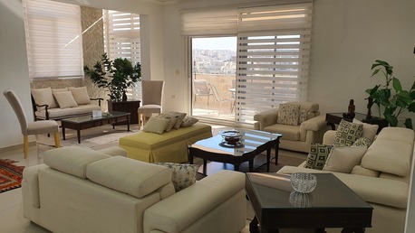 Abdoun, Apartments/Houses, JOD 17000/year,  Furnished,  3 BR,  Roof Top Fully Furnished 3B Apart With Big Terrace In Abdoun 00962777688956