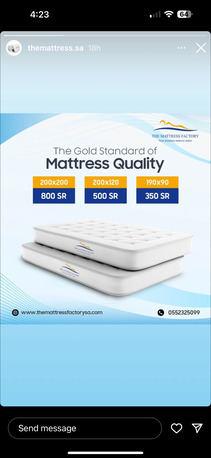 Riyadh, Furniture, SAR 600,  BRAND NEW MATTRESSES - THE MATTRESS FACTORY