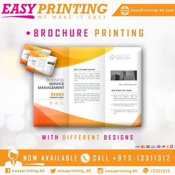 East Riffa, Printing, Tri-Brochures Printing 1000 Qty - 85 BD - With Free Delivery Service!