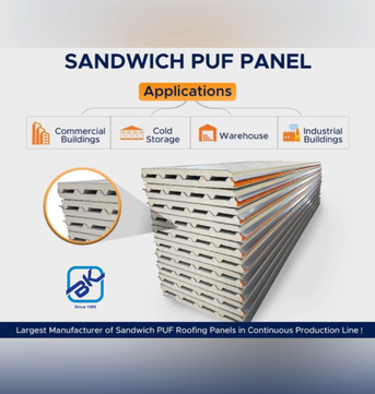 Manama, Construction, PU Foam Sandwich G.I Roof & Wall Panels Available - 50mm, 75mm, 100mm
