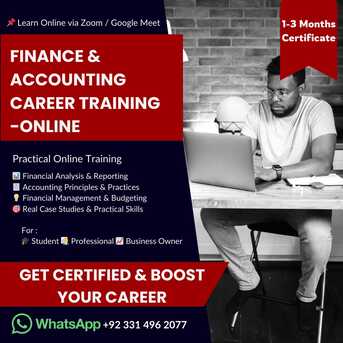 Jeddah, Lessons Offered, Professional Training In Accounts & Finance (Online Facility)