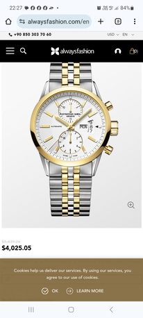 Riyadh, Watches, SAR 5900,  Raymond Weil Automatic Chronograph Watch NEW  For Men Big Dial 43mm Original Swiss Made
