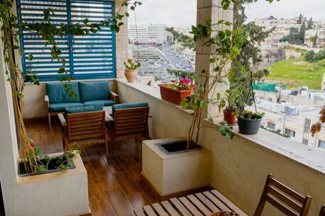 Amman, Apartments/Houses, JOD 17000/year,  Furnished,  3 BR,  Roof Top Fully Furnished 3B Apart With Big Balcony In Jabal Webdeh 00962777688956