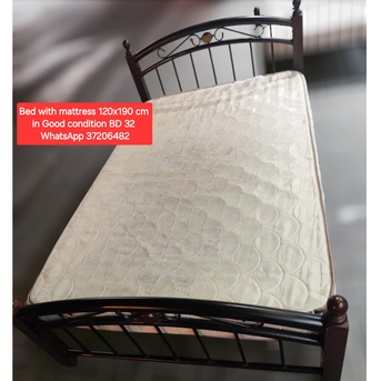 Manama, Furniture, BHD 32,  ✅️ 120&times;190 Bed With Mattresss For Salee In Good Condition With Delivery