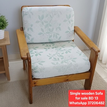 Manama, Furniture, BHD 13,  ✅️ Single Seater Wooden Sofa For Sale In Good Condition With Delivery