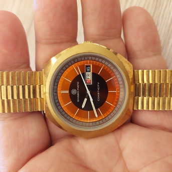 Riyadh, Watches, SAR 1900,  GINSBO-MATIC Automatic Watch Vintage Of 60 Years Old For Men Big Dial- Original Swiss Made