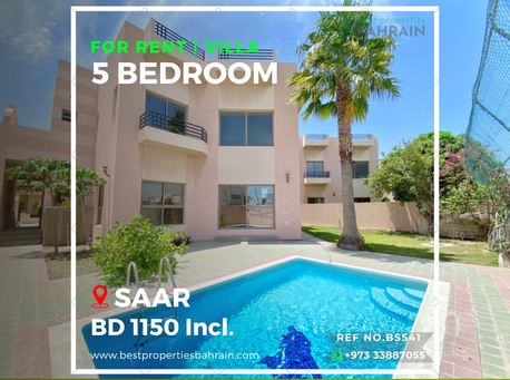 Saar, Apartments/Houses, BHD 1150/month,  5 BR,  500 Sq. Meter,  Fantastic 5 Bedroom Villa With EWA + Many Amenities
