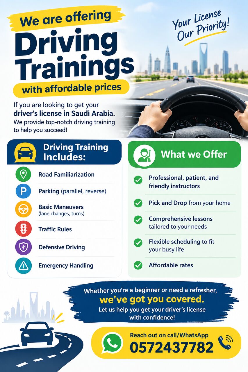 Riyadh, Training, Driving Classes/ Trainings