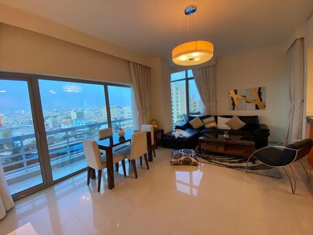 Manama, Apartments/Houses, BHD 400/month,  Furnished,  1 BR,  Sea And City View Apartment In Mahooz