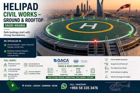 Yanbu, Real Estate, Helipad Civil Works &ndash; Ground & Rooftop | Saudi Arabia