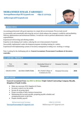 Jeddah, Job Seekers, Junior Accountant / Document Controler / Accountant /Cashier/full-time/part-time