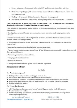 Jeddah, Job Seekers, Junior Accountant / Document Controler / Accountant /Cashier/full-time/part-time