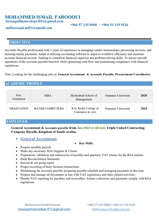 Jeddah, Job Seekers, Junior Accountant / Document Controller / Accountant