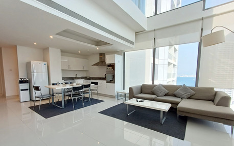 Juffair, Apartments, Flats, Houses & Villas, BHD 500/month,  Furnished,  1 BR,  Spectacular 1 BR Duplex