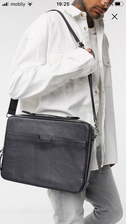 Dammam, Computers, SAR 150,  New MEN Black Leather Work Bag