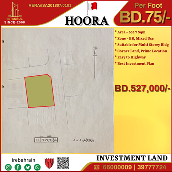 Hoora, Real Estate For Sale, BHD 75,  Studio,  Investment Plot For Sale In Hoora