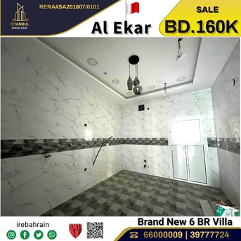 Sitra, Real Estate For Sale, BHD 160000,  6 BR,  Brand New 6 BR Villa For Sale In Al Ekar, Al Gharbi Area