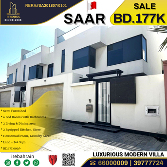 Saar, Real Estate For Sale, BHD 177000,  4 BR,  Semi Furnished Luxurious Modern Villa For Sale In Saar