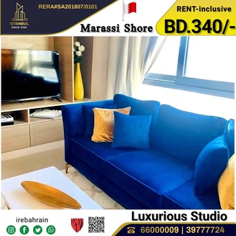 Manama, Apartments/Houses, BHD 340/month,  Furnished,  Studio,  Fully Furnished Luxury Studio For Rent In Marassi Shore - Including EWA
