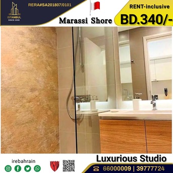 Manama, Apartments/Houses, BHD 340/month,  Furnished,  Studio,  Fully Furnished Luxury Studio For Rent In Marassi Shore - Including EWA